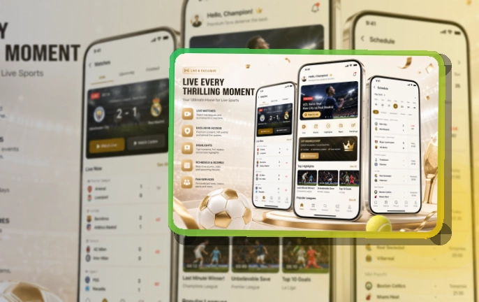 路径式引导 · 直播比分App · 电脑手机都能衔接界面展示